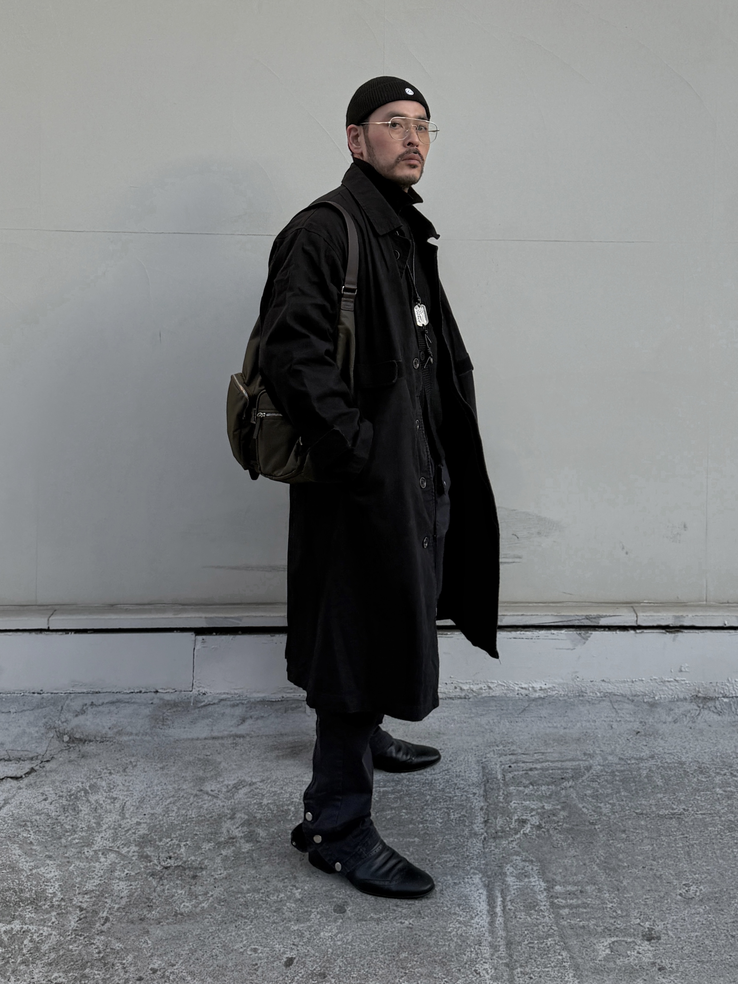 (Kids) Frgmt Mini Mini Logo Beanie Black 착용 스타일 - 2