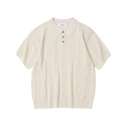 Knitted Linen Skashi Collar Half Knit LINEN