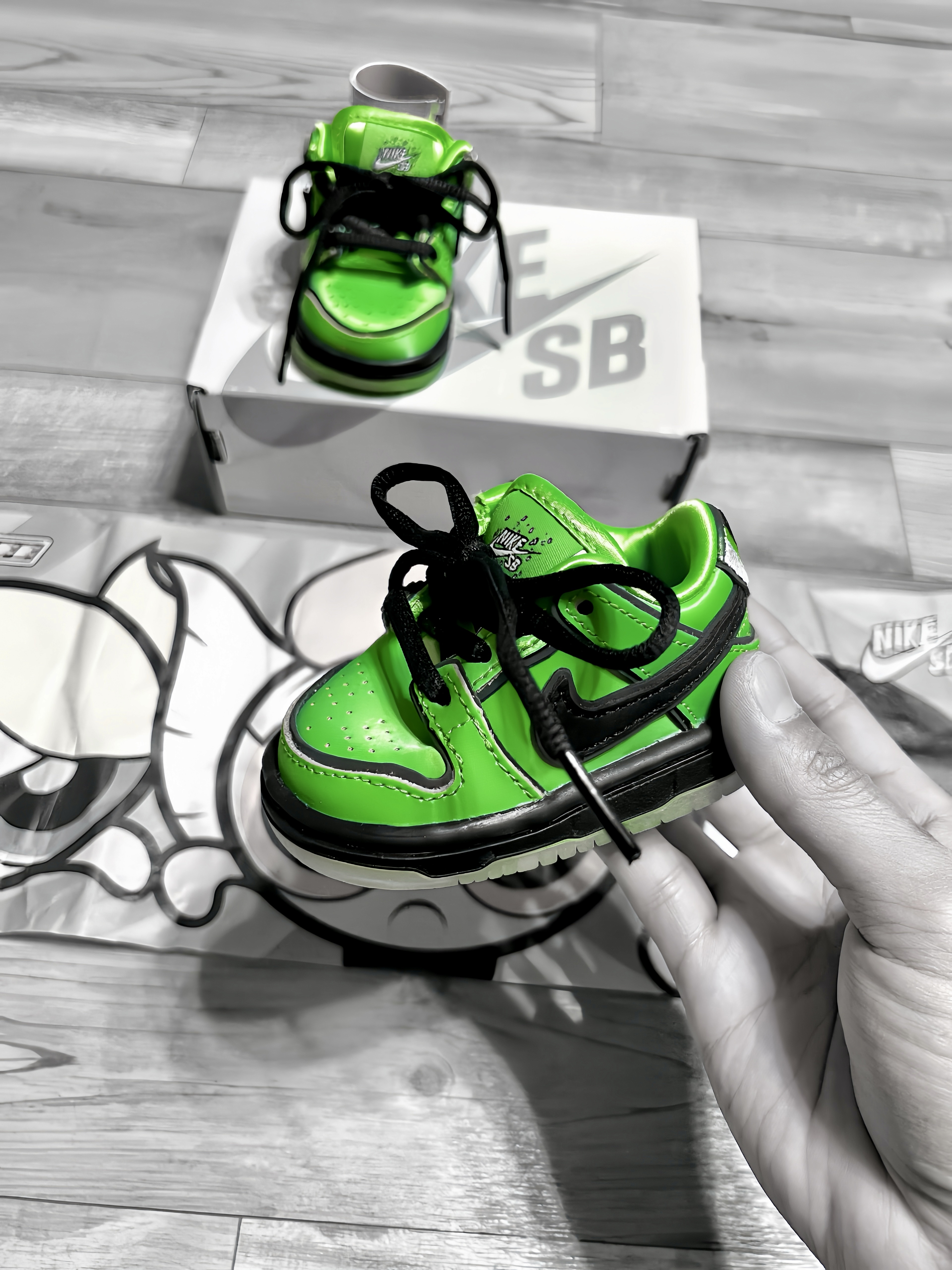 (TD) Nike x The Powerpuff Girls SB Dunk Low Pro QS Buttercup 착용 스타일 - 1