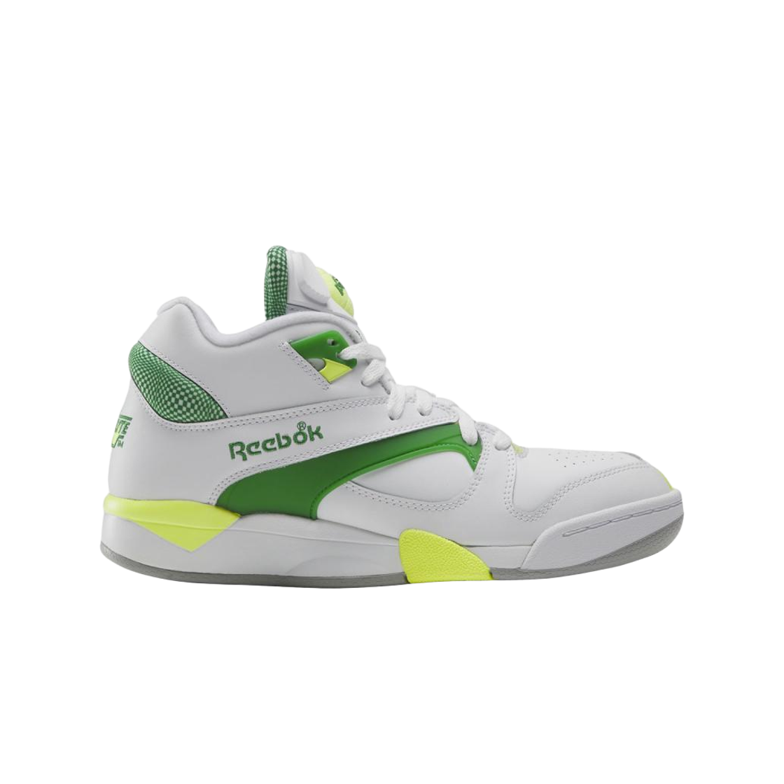 100203282 Reebok Court Victory Pump Yellow Green
