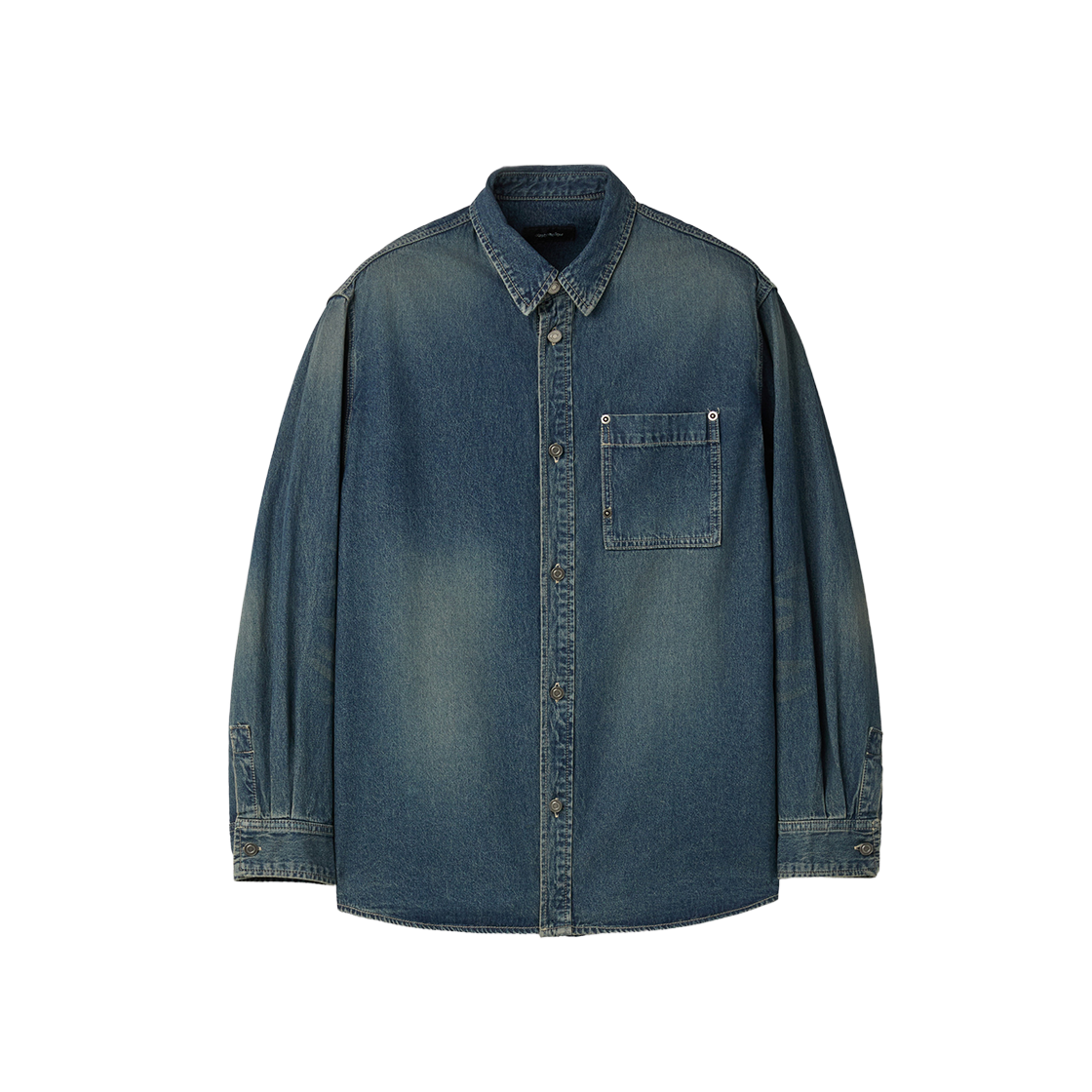 커스텀멜로우 레귤러핏 포켓 디테일 데님 셔츠 블루(Customellow Regular Fit Pocket Detail Denim Shirt Blue) - 1