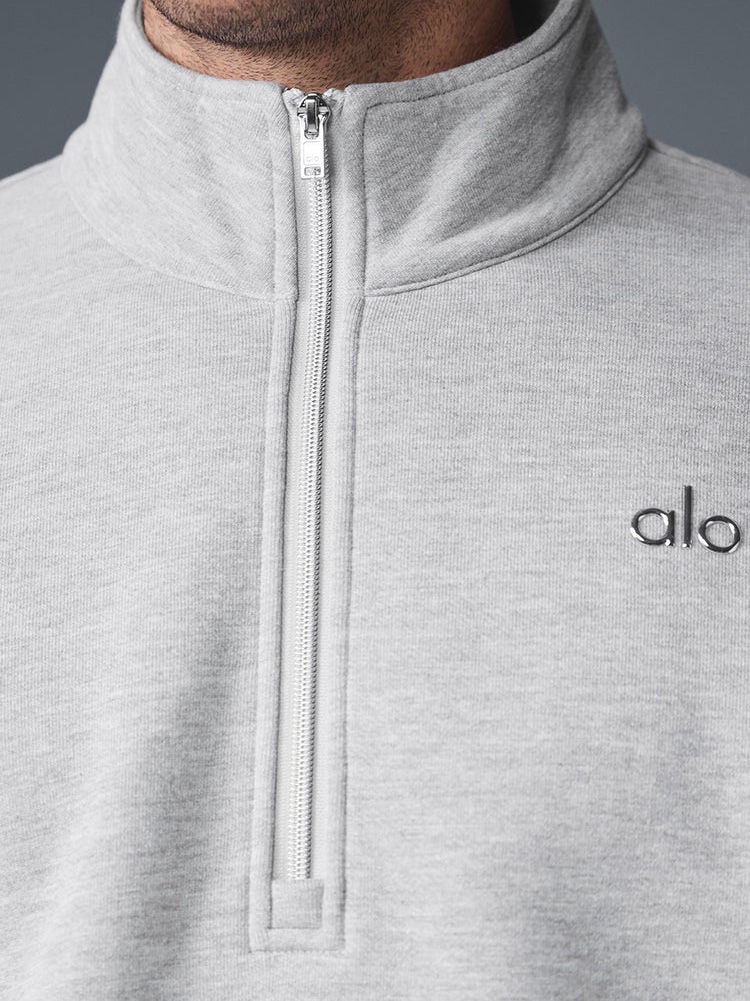 Alo Yoga Accolade 1/4 Zip Pullover Athletic Heather Grey, (W) Alo Yoga Accolade Sweatpant Athletic Heather Grey 착용 스타일 - 4