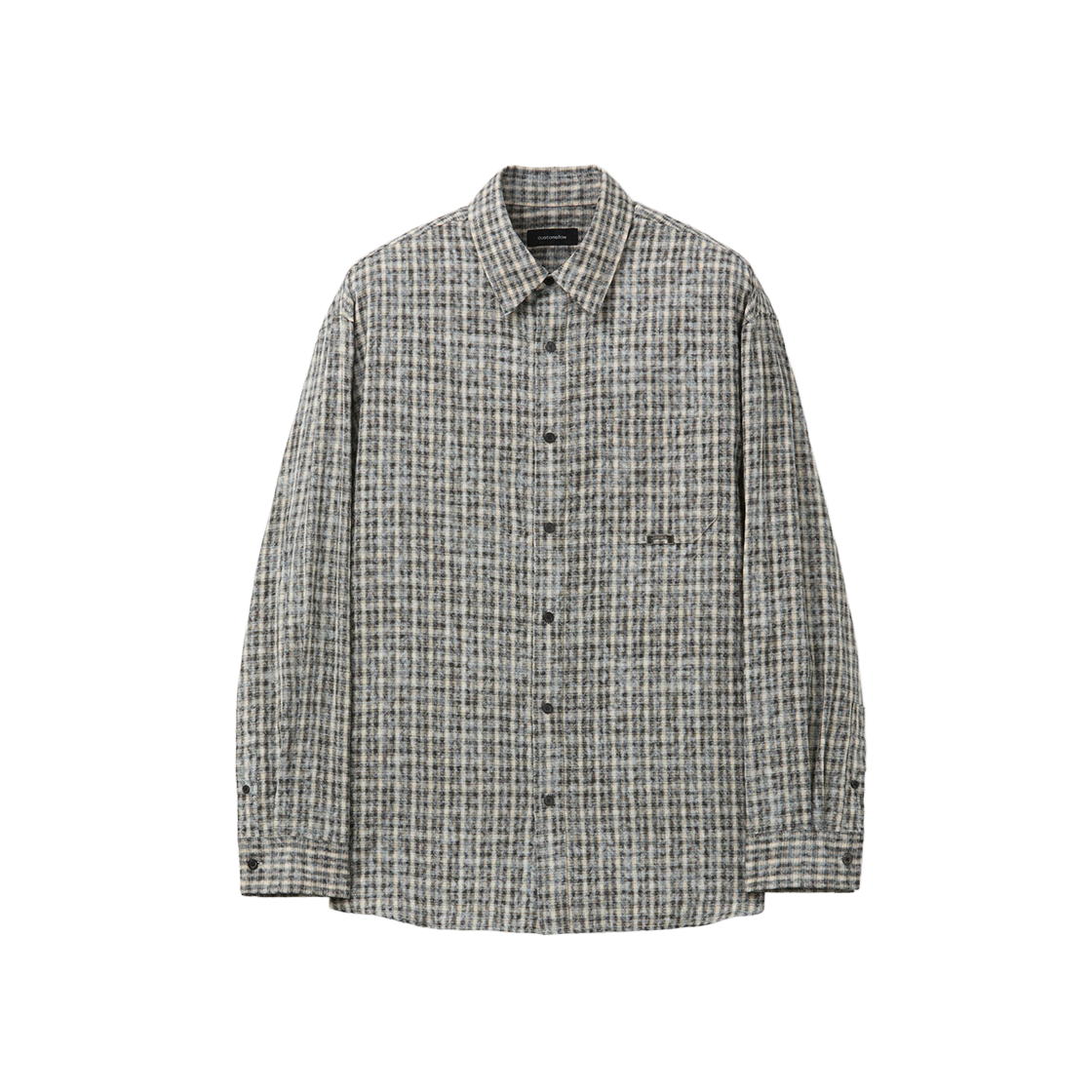 커스텀멜로우 오버사이즈 체크 셔츠 블랙(Customellow Oversized Fit Check Shirt Black) - 1