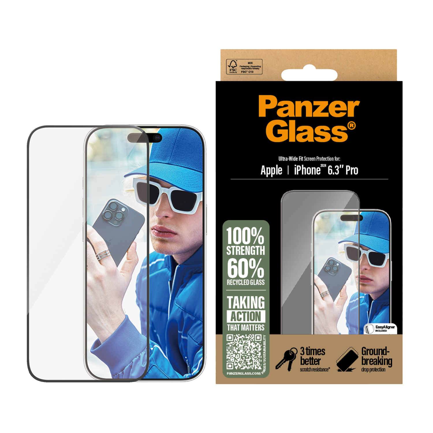 판저글래스 클리어 강화유리 아이폰 16 시리즈(PANZERGLASS Clear Tempered Glass for iPhone 16 Series)