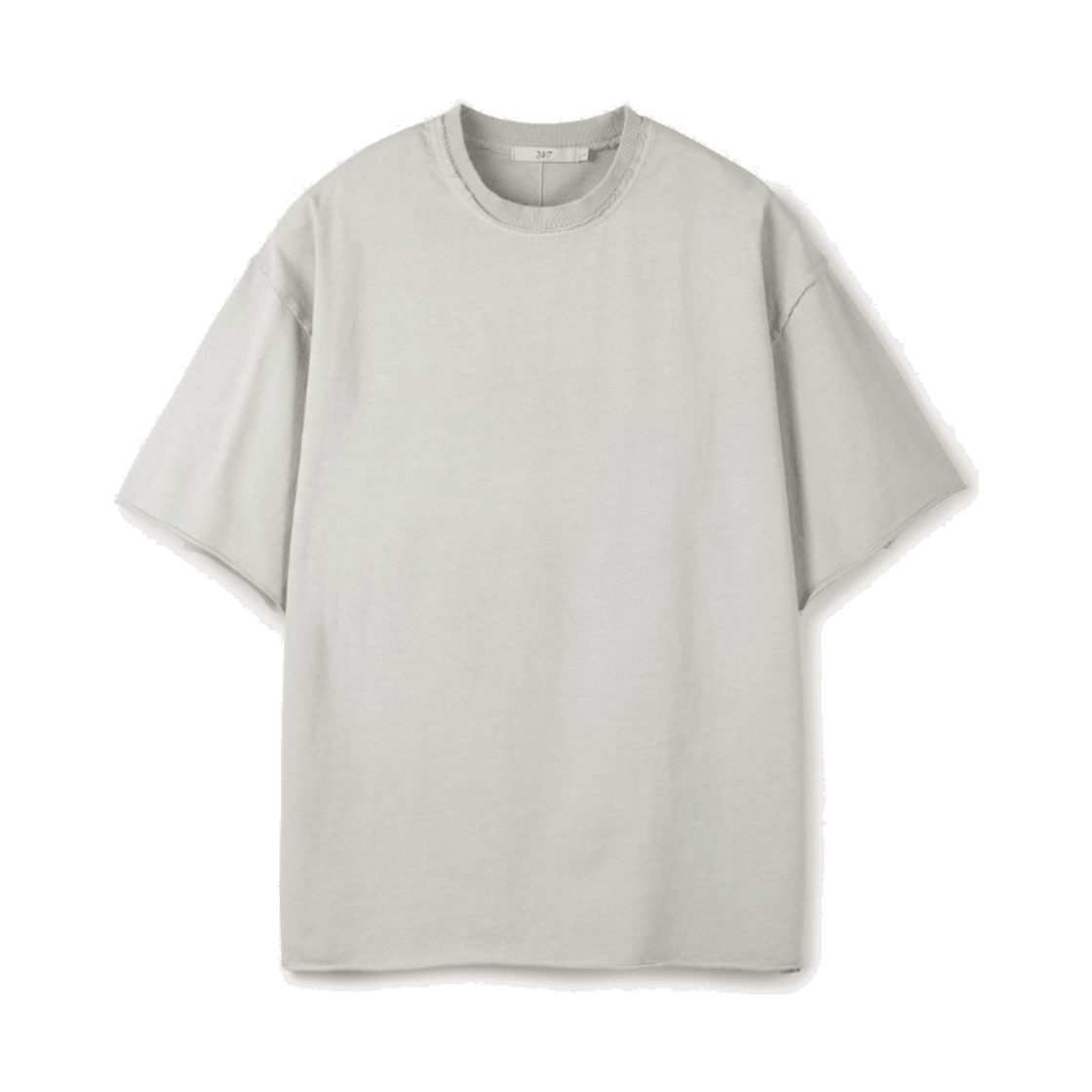 24/7 시리즈 다이드 워싱 로우 엣지 티셔츠 더스티 화이트(24/7 series Dyed Washing Raw Edge Crop T-Shirts Dusty White) - 1