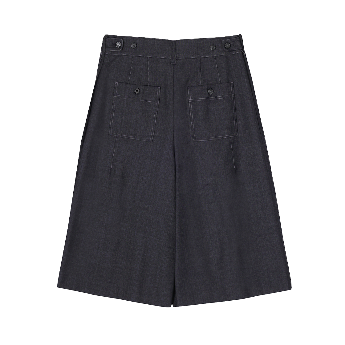 (W) 송지오 와이드 플리츠 크롭 팬츠 블랙((W) SONGZIO Wide Pleats Crop Pants Black) - 2