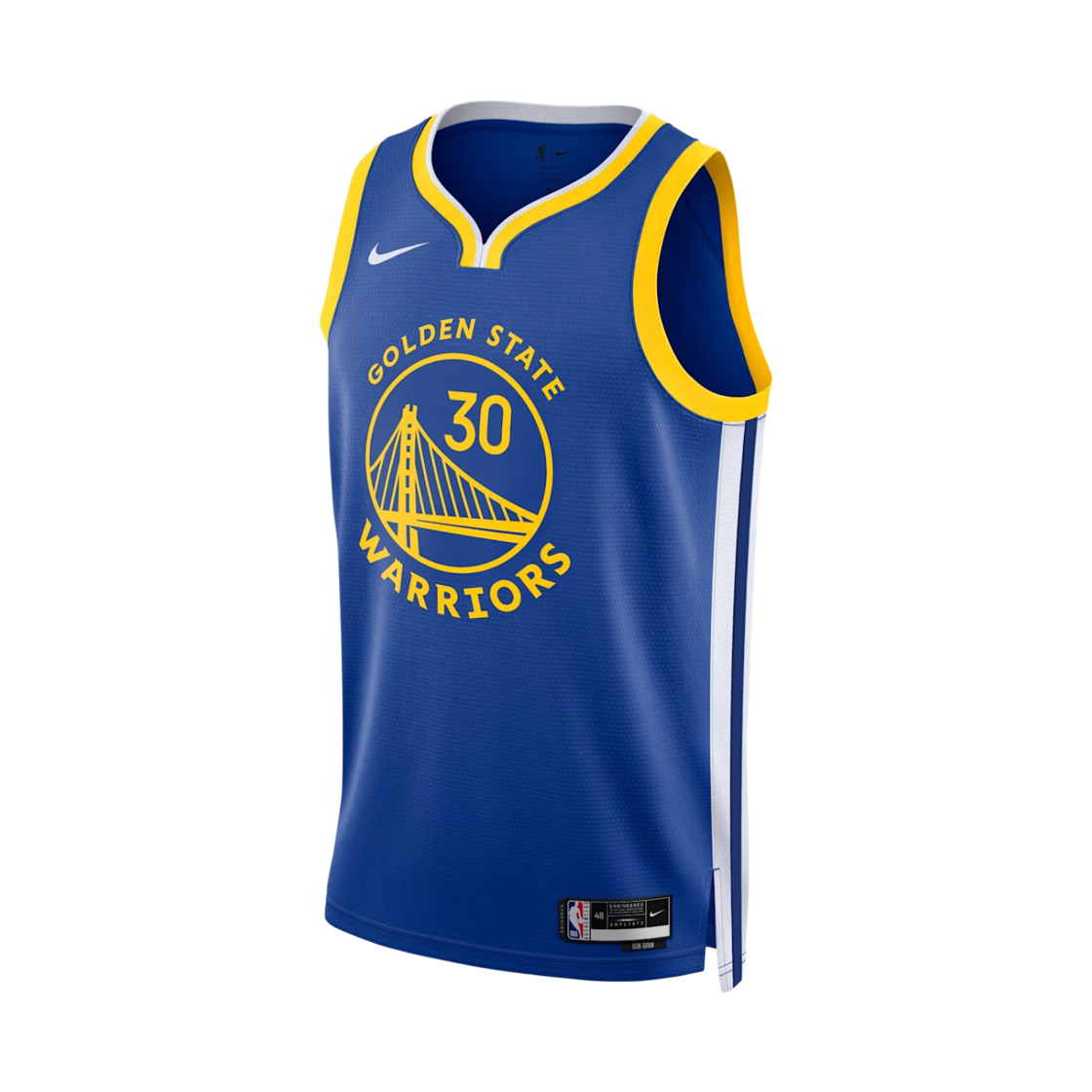 나이키 스테판 커리 골든 스테이트 워리어스 아이콘 에디션 드라이핏 NBA 스윙맨 저지 러쉬 블루 (DN2005-401) (마킹 버전)(Nike Stephen Curry Golden State Warriors Icon Edition Dri-Fit NBA Swingman Jersey Rush Blue (DN2005-401) (Marking Ver.))