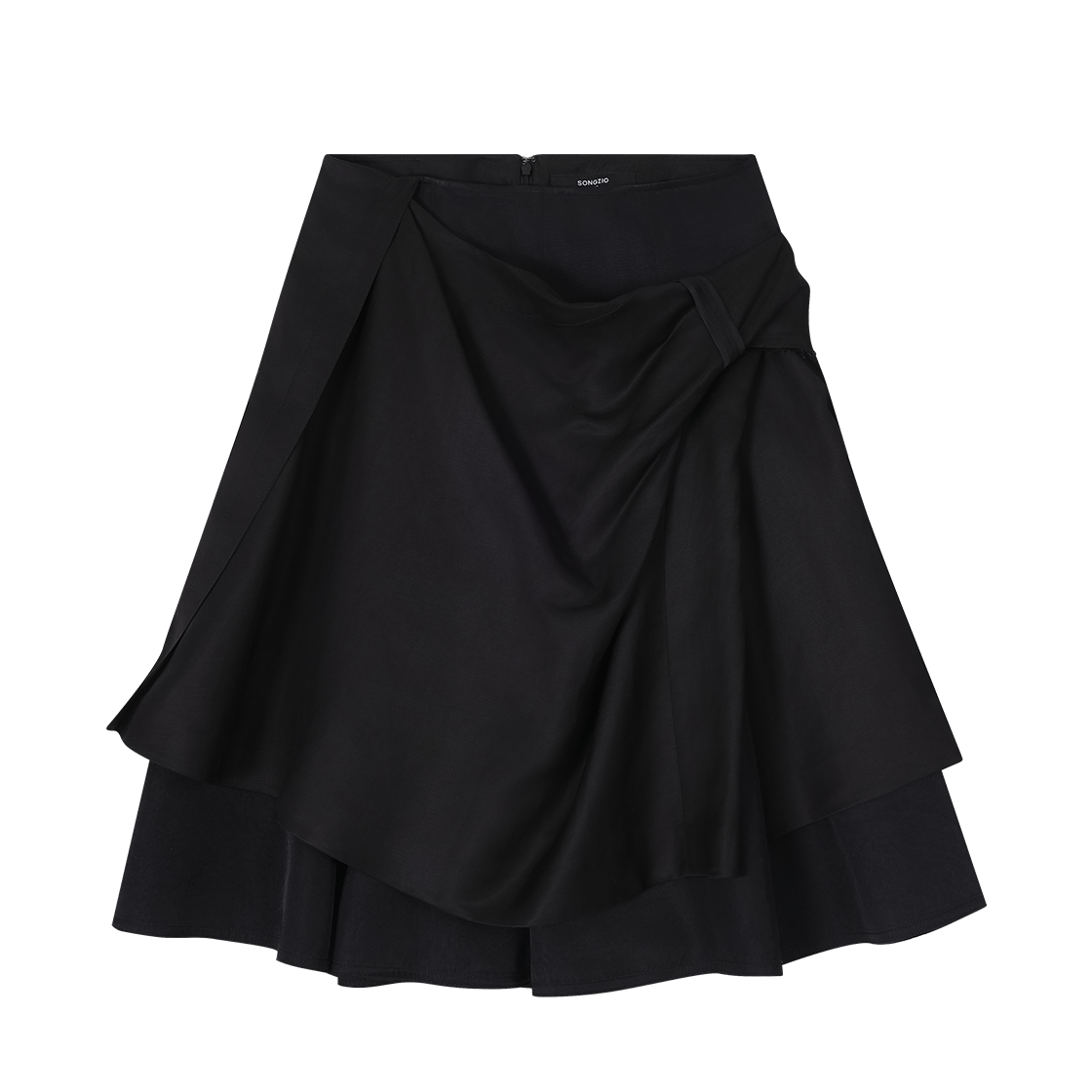 (W) 송지오 트위스티드 스커트 블랙((W) SONGZIO Twisted Skirt Black) - 1