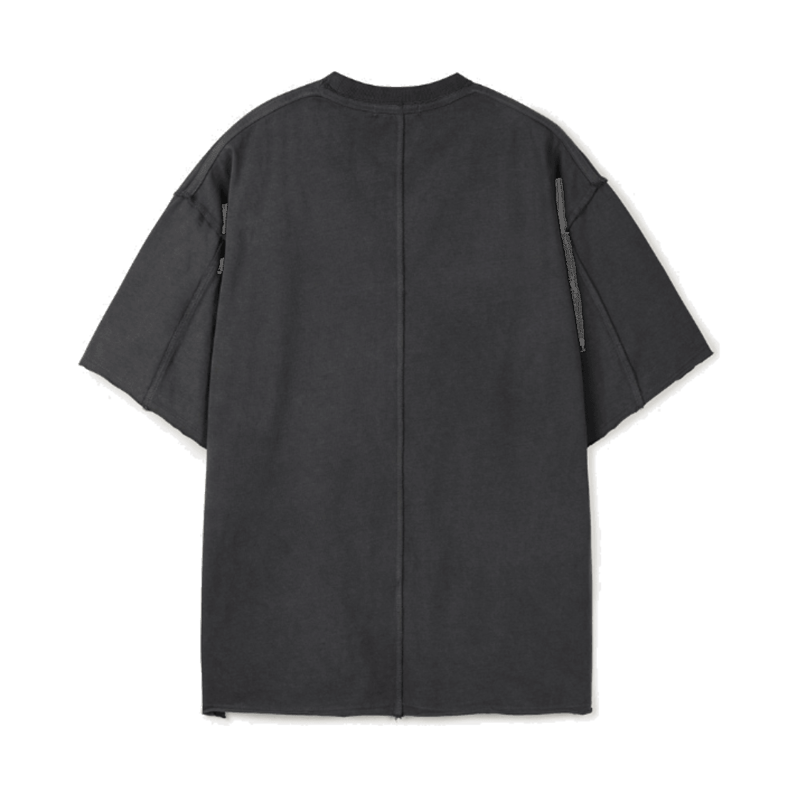 24/7 시리즈 다이드 워싱 로우 엣지 티셔츠 차콜(24/7 series Dyed Washing Raw Edge Crop T-Shirts Charcoal) - 2