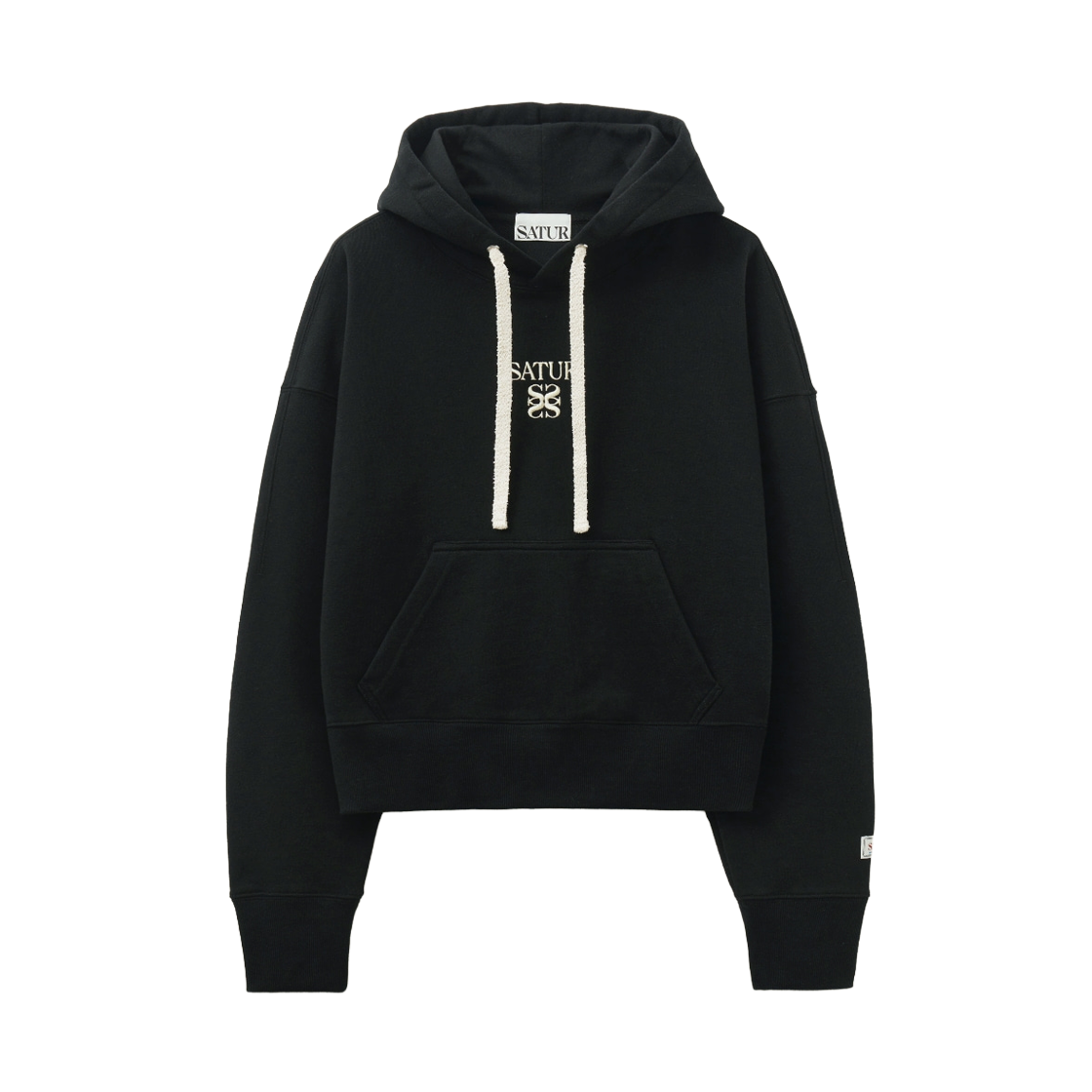 SA251WTH01BK SATUR W Apero Pocket Crop Hoodie - Black