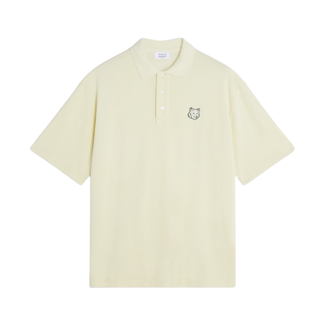 PM00211KP0001-0479 Maison Kitsune Fox Head Oversize Polo Aloe Green