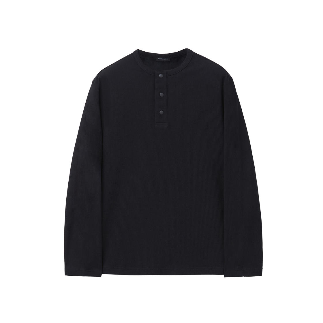 CWTAS26214BKX00 Customellow Rib Henley Black