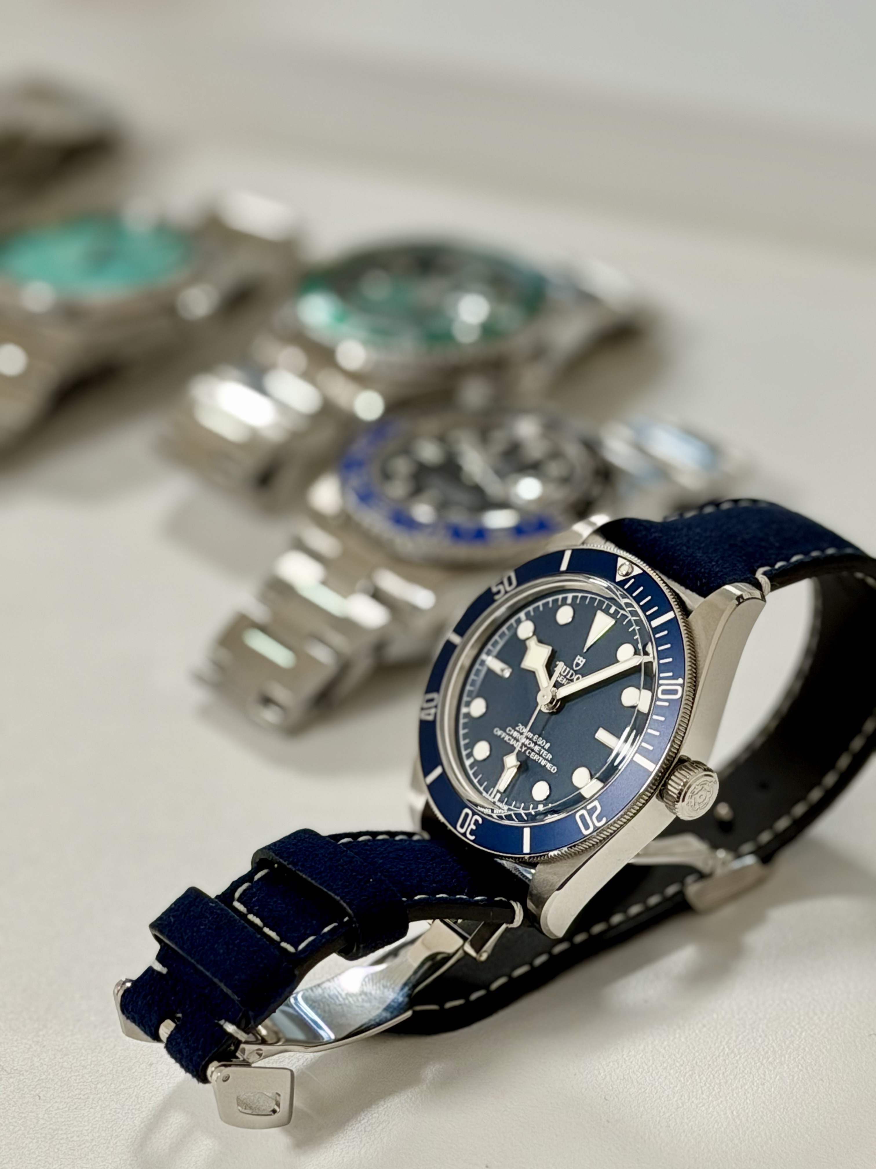 Tudor Black Bay 58 MT5402 Steel Bracelet Blue, Tudor Black Bay 58 MT5402 39mm Soft Touch Strap Blue 착용 스타일