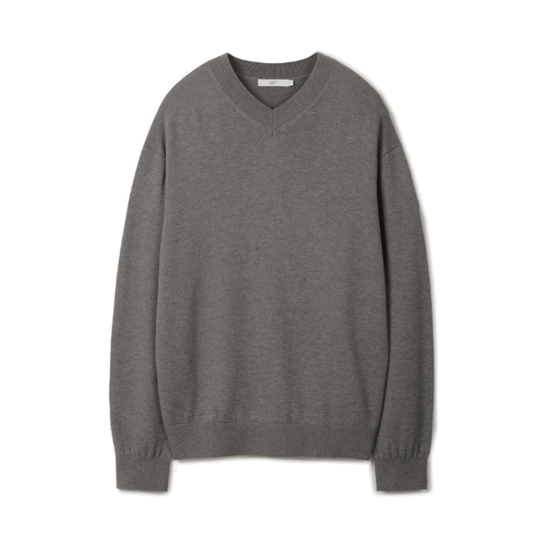 24/7 시리즈 브이넥 12Gg 니트 멜란지 그레이(24/7 series V-Neck 12Gg Knit Melange Gray)