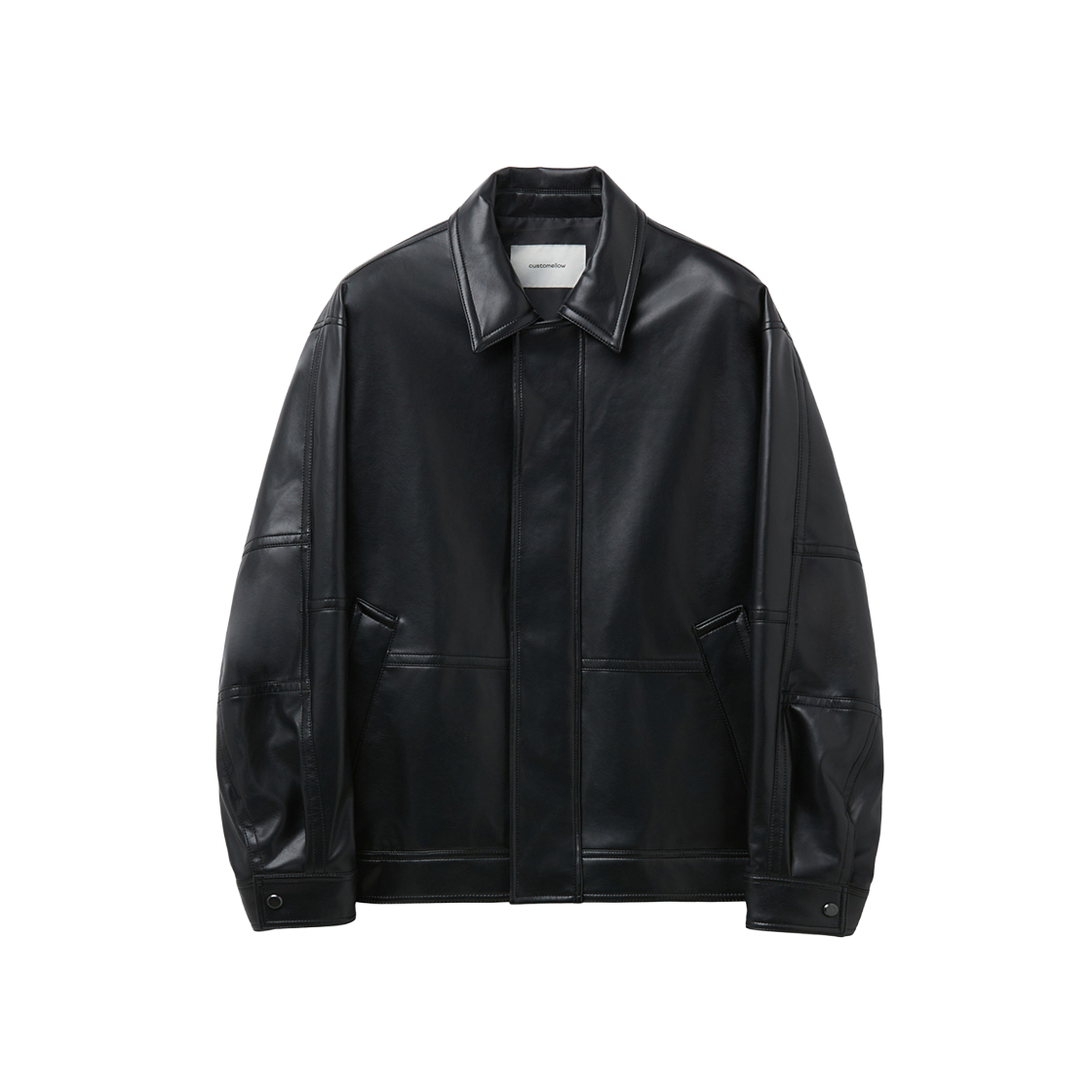 커스텀멜로우 페이크 레더 자켓 블랙(Customellow Faux Leather Jacket Black)