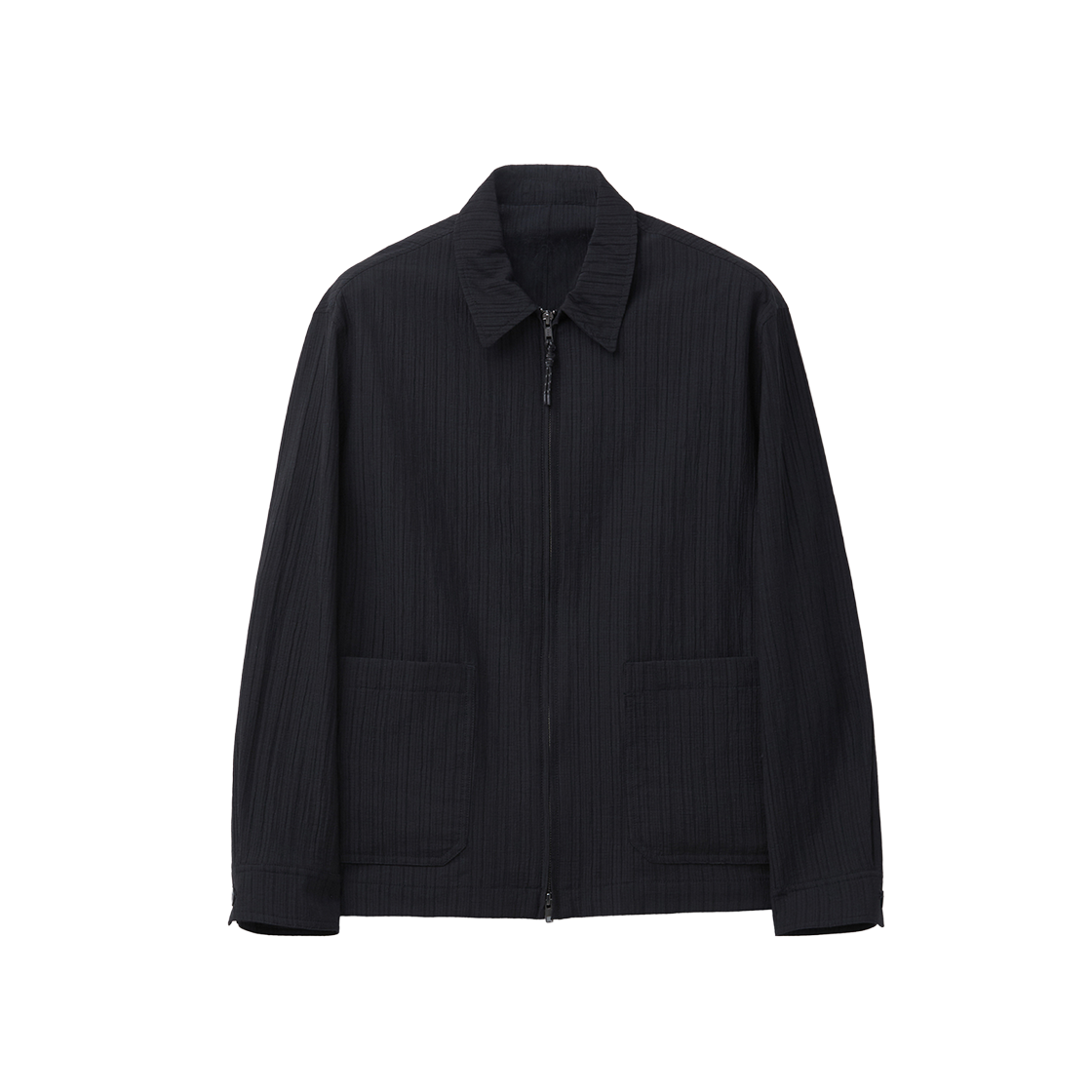 커스텀멜로우 플리츠 집업 자켓 다크 네이비(Customellow Pleats Zip Jacket Dark Navy)