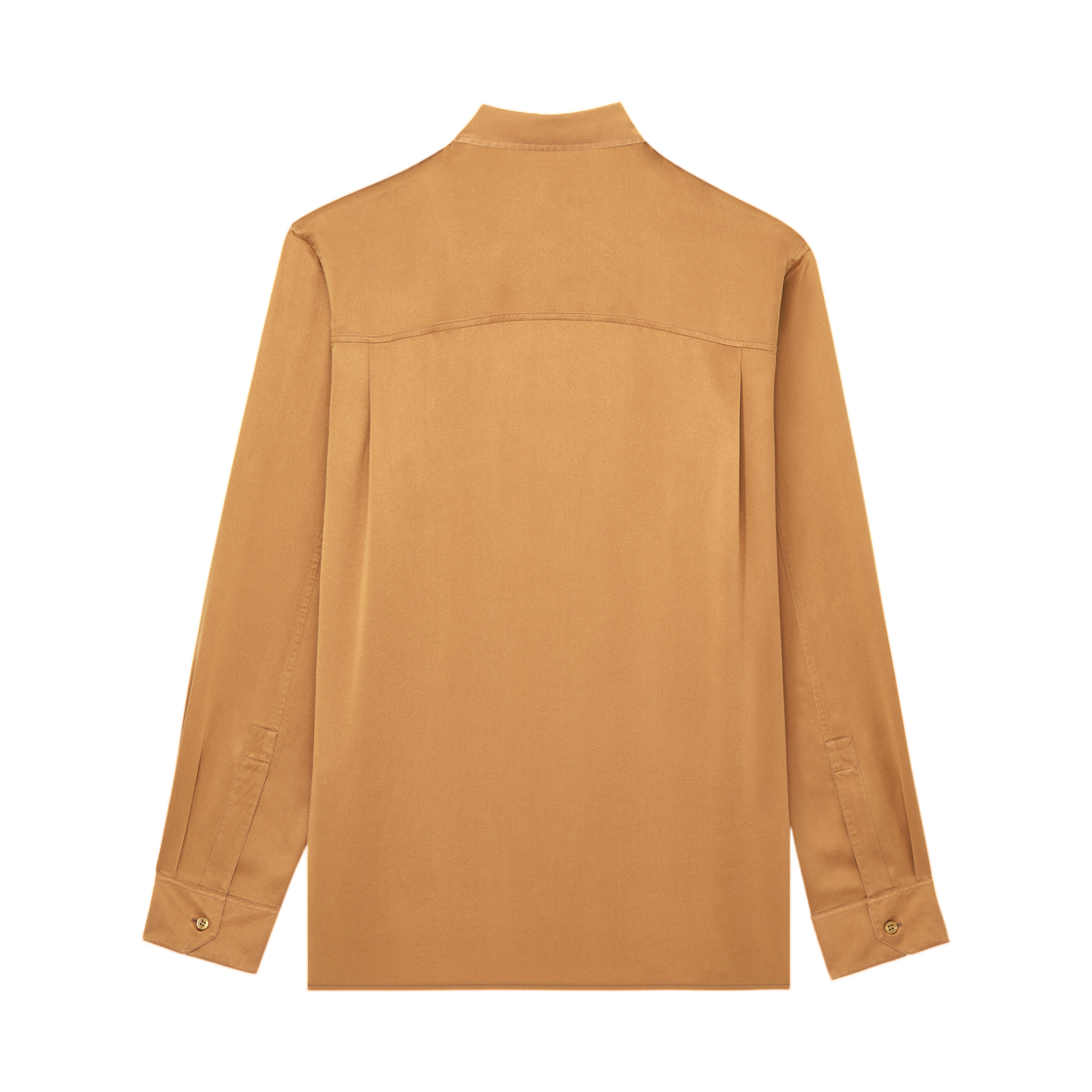 생로랑 셔츠 실크 사틴 백 크레이프 타박(Saint Laurent Shirt in Silk Satin Back Crepe Tabac) - 2