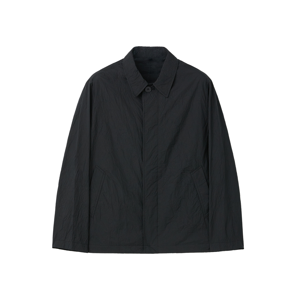커스텀멜로우 크리즈드 카라 자켓 블랙(Customellow Creased Collar Jacket Black)