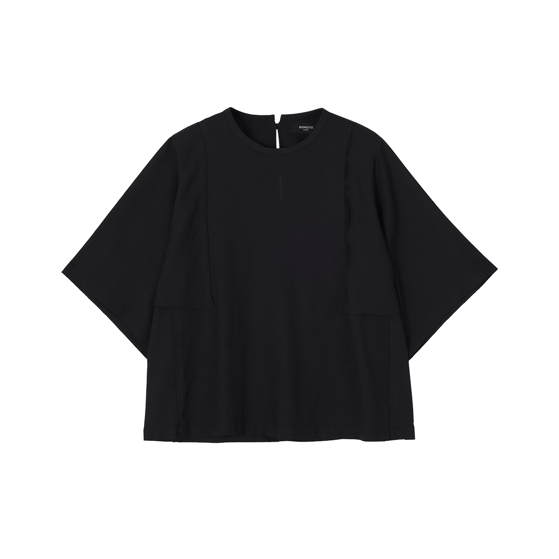 WI3BL320BK (W) SONGZIO Oriental Flare Blouse Black