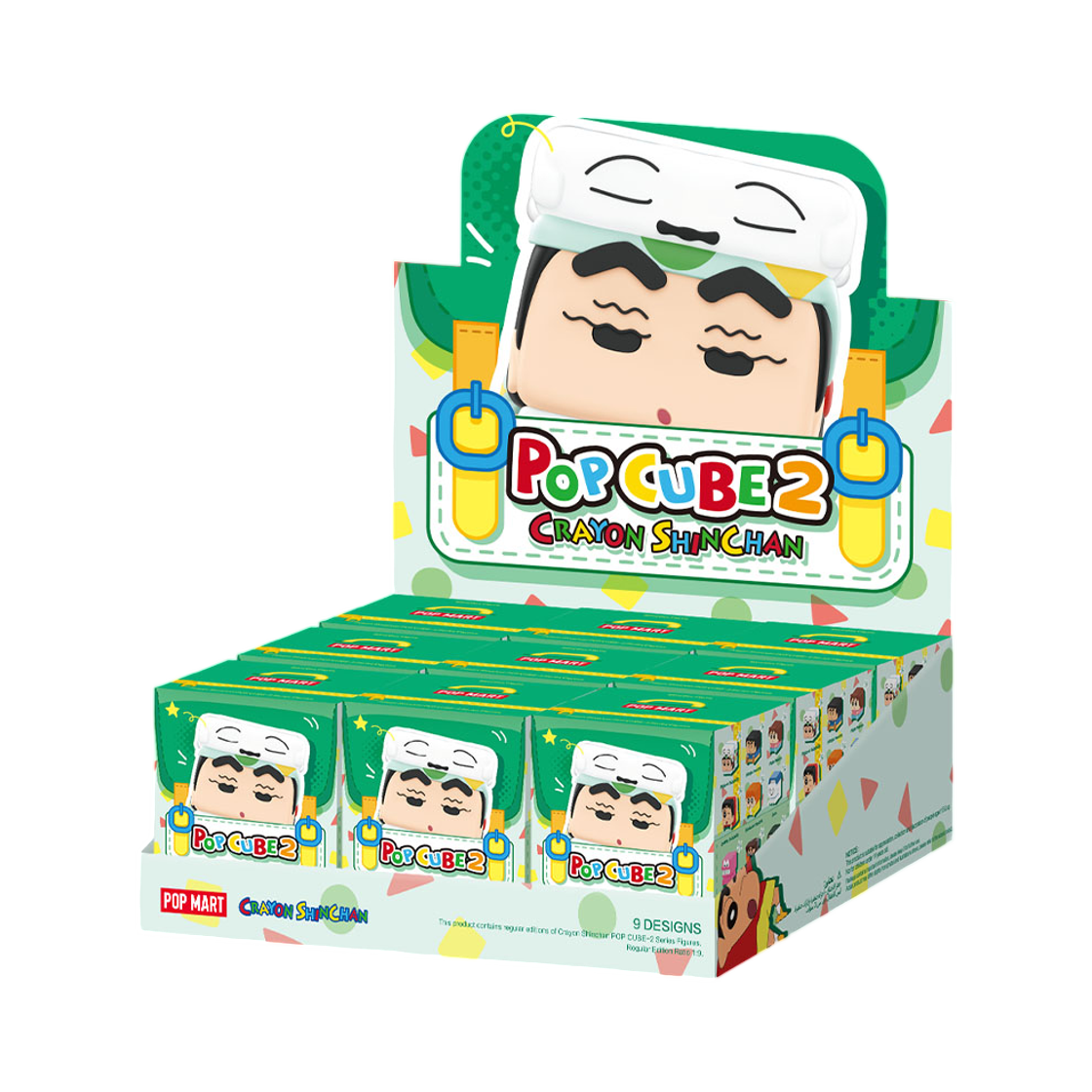 - Pop Mart Crayon Shinchan Pop Cube 2 Series Figures Sealed Case (9 Blind Boxes)