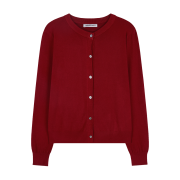 Permanent Archive Air Flex Round Cardigan Deep Red