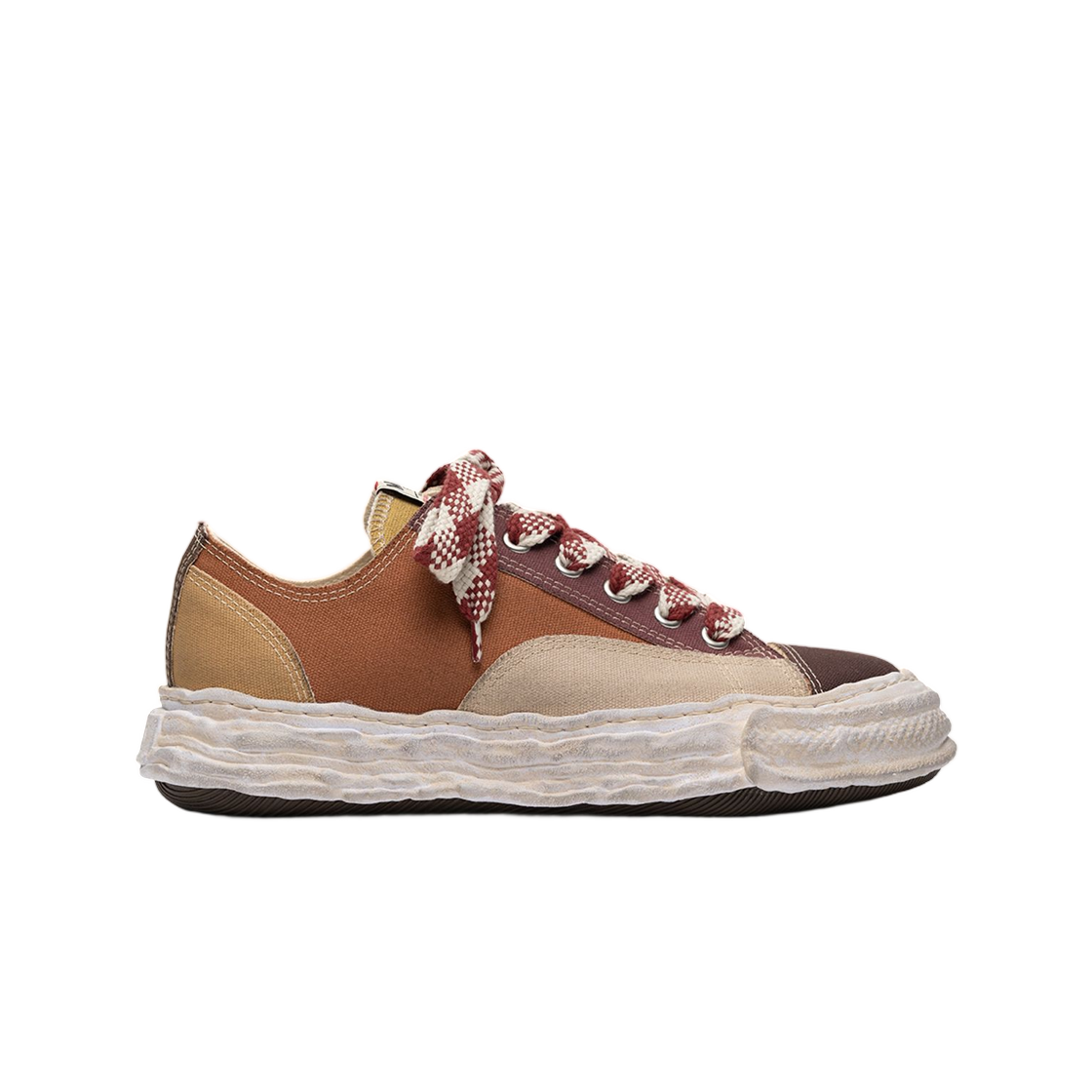 A16FW735-BRWBEG Mihara Yasuhiro Peterson23 OG Sole Multi Color Canvas Low-Top Sneaker Brown Beige