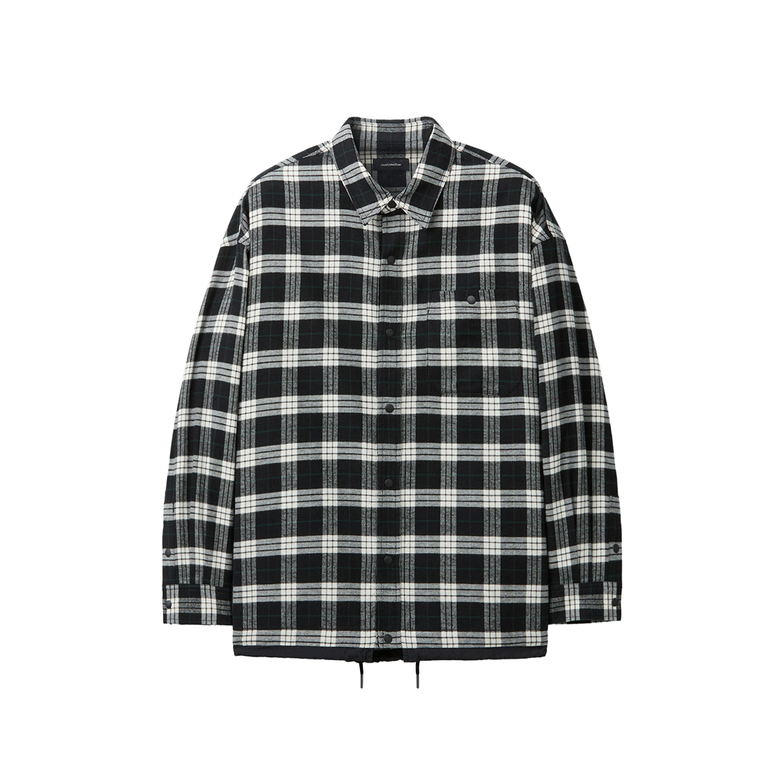 커스텀멜로우 오버사이즈 체크 아우터 셔츠 블랙(Customellow Oversized Fit Check Outer Shirt Black) - 1