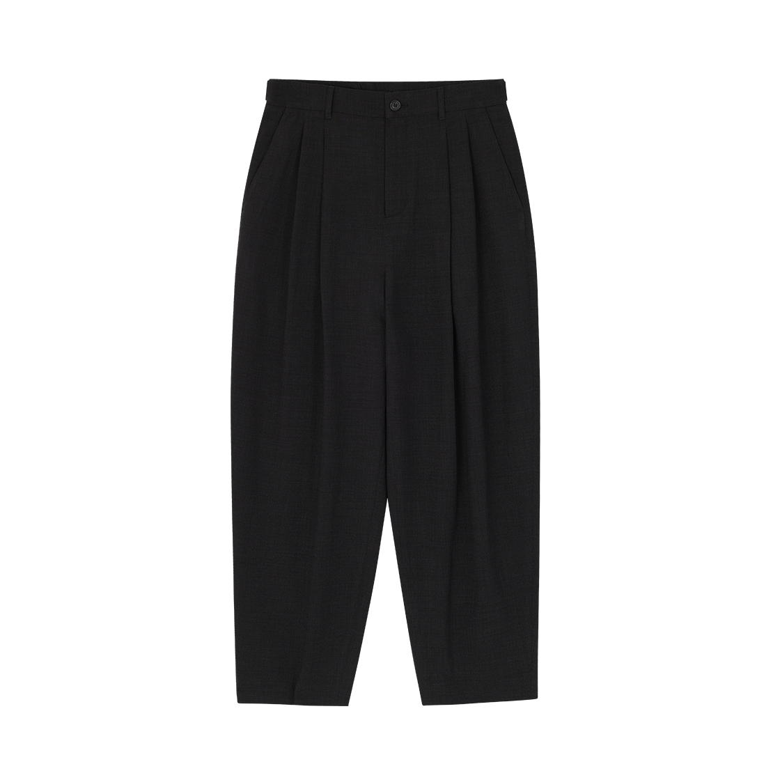 SI3PT334BK SONGZIO HOMME Artisanal Linen Carrot Pants Black