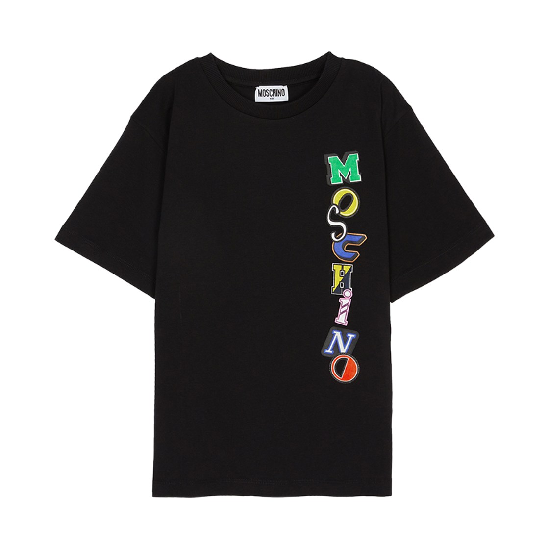 (키즈) 모스키노 로고 프린트 티셔츠 블랙((Kids) Moschino Logo Print T-Shirt Black)