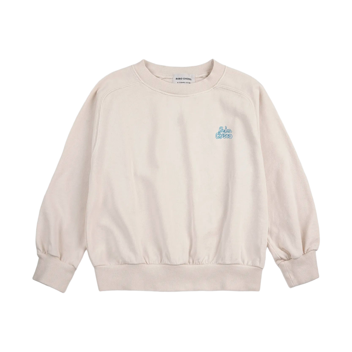 (키즈) 보보쇼즈 바이 핸드 래글런 스웨트셔츠 오프 화이트((Kids) Bobo Choses By Hand Raglan Sweatshirt Off White) - 2