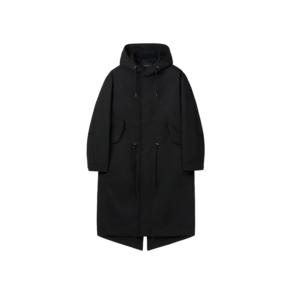 커스텀멜로우 탈부착 피쉬테일 후드 코트 블랙(Customellow Detachable Fishtail Hood Coat Black)