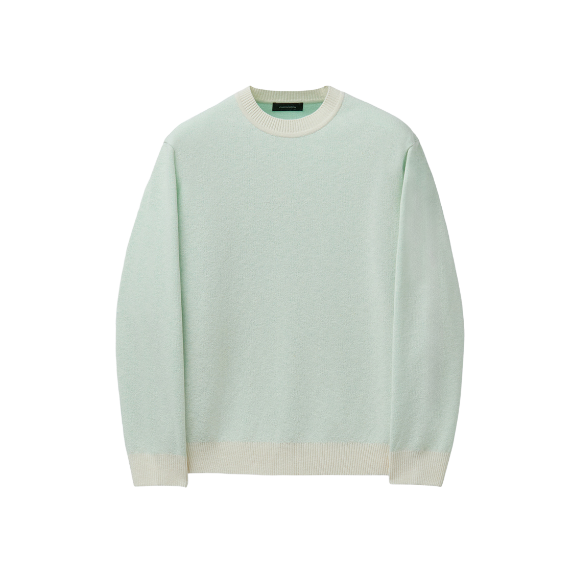 커스텀멜로우 투톤 라운드넥 스웨터 그린(Customellow Two Tone Round Neck Sweater Green)