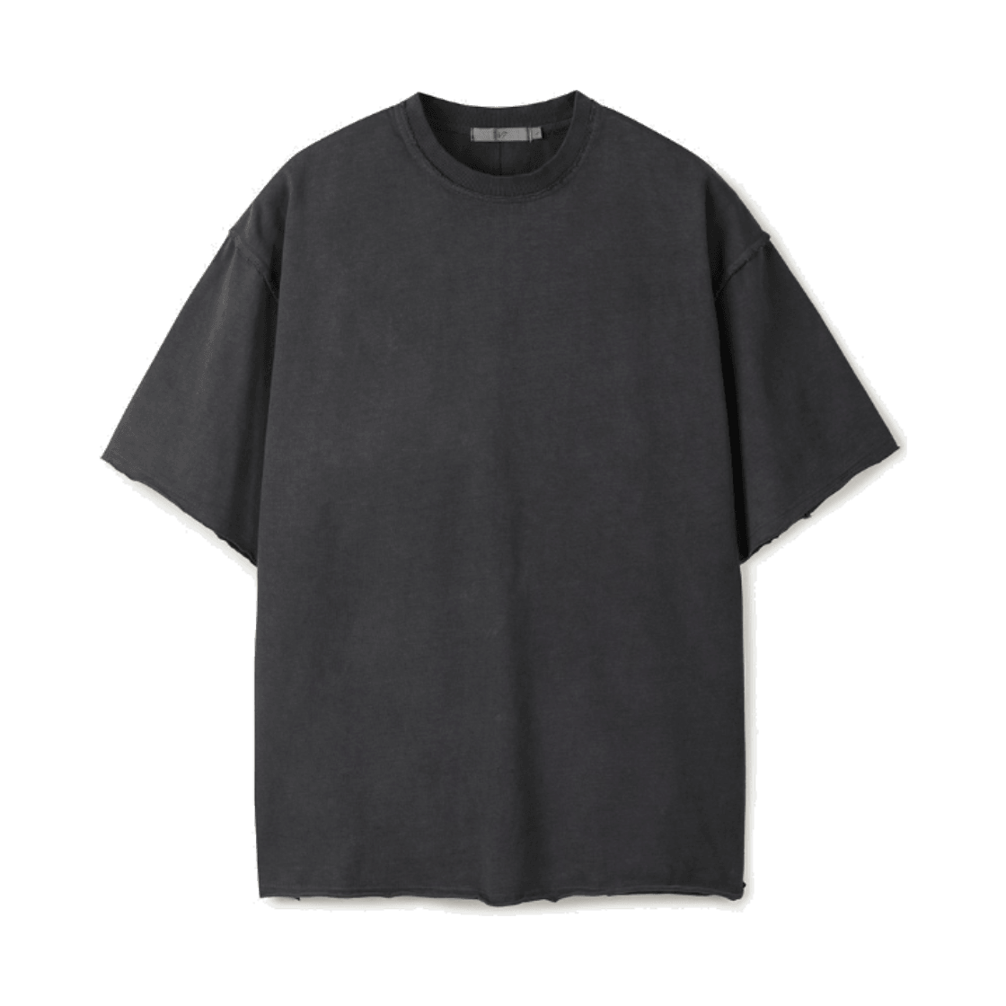 24/7 시리즈 다이드 워싱 로우 엣지 티셔츠 차콜(24/7 series Dyed Washing Raw Edge Crop T-Shirts Charcoal) - 1