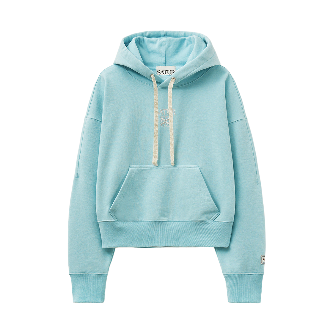 세터 우먼 아페로 포켓 크롭 후드 티셔츠 블루(SATUR W Apero Pocket Crop Hoodie - Blue) - 1