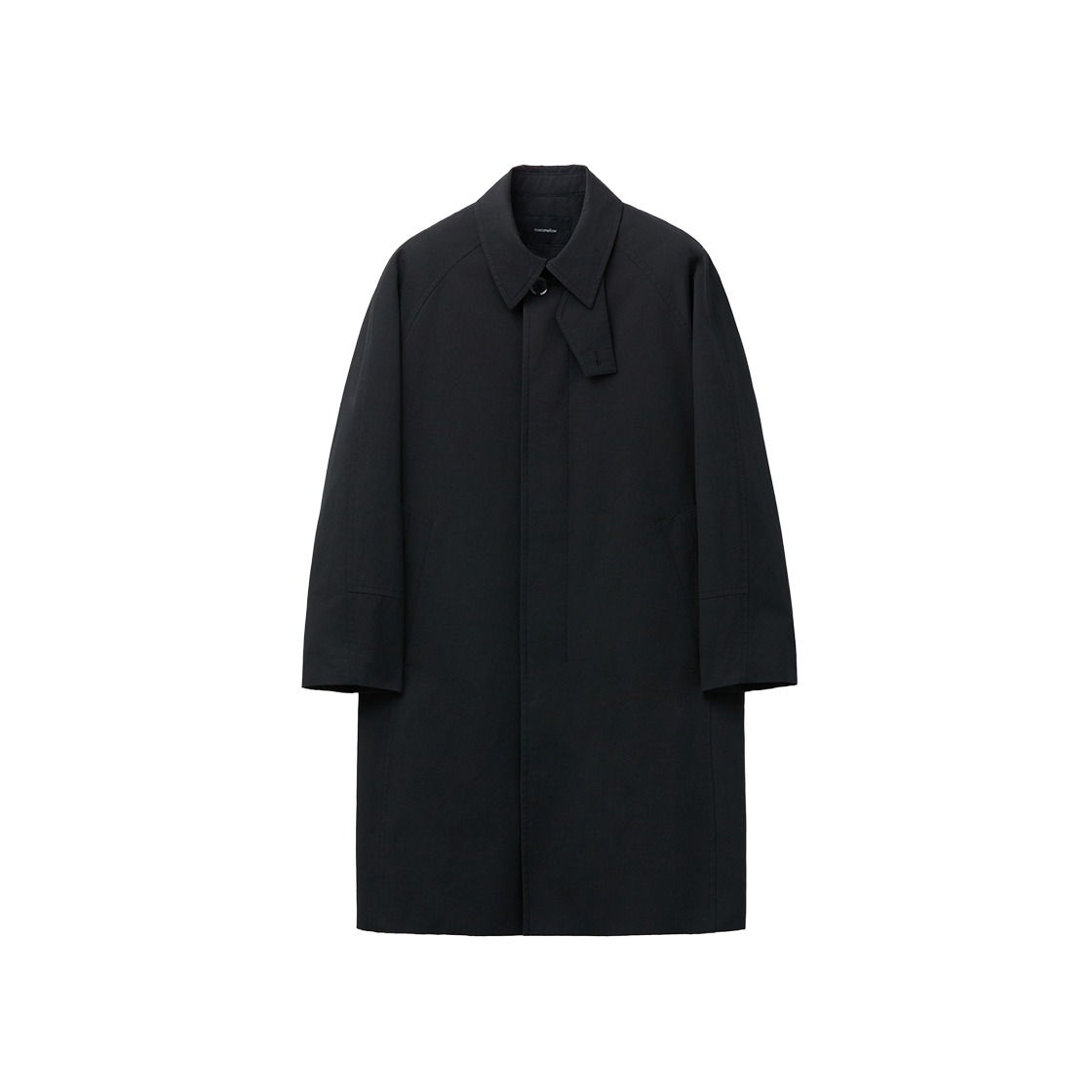 커스텀멜로우 코튼 발마칸 코트 블랙(Customellow Cotton Balmaccan Coat Black)