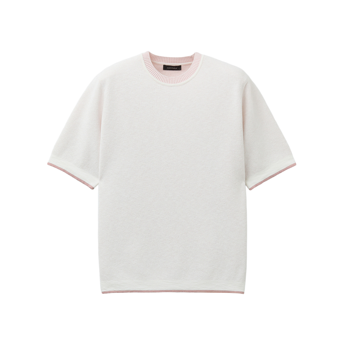 커스텀멜로우 투톤 하프 라운드넥 스웨터 핑크(Customellow Two Tone Half Round Neck Sweater Pink)