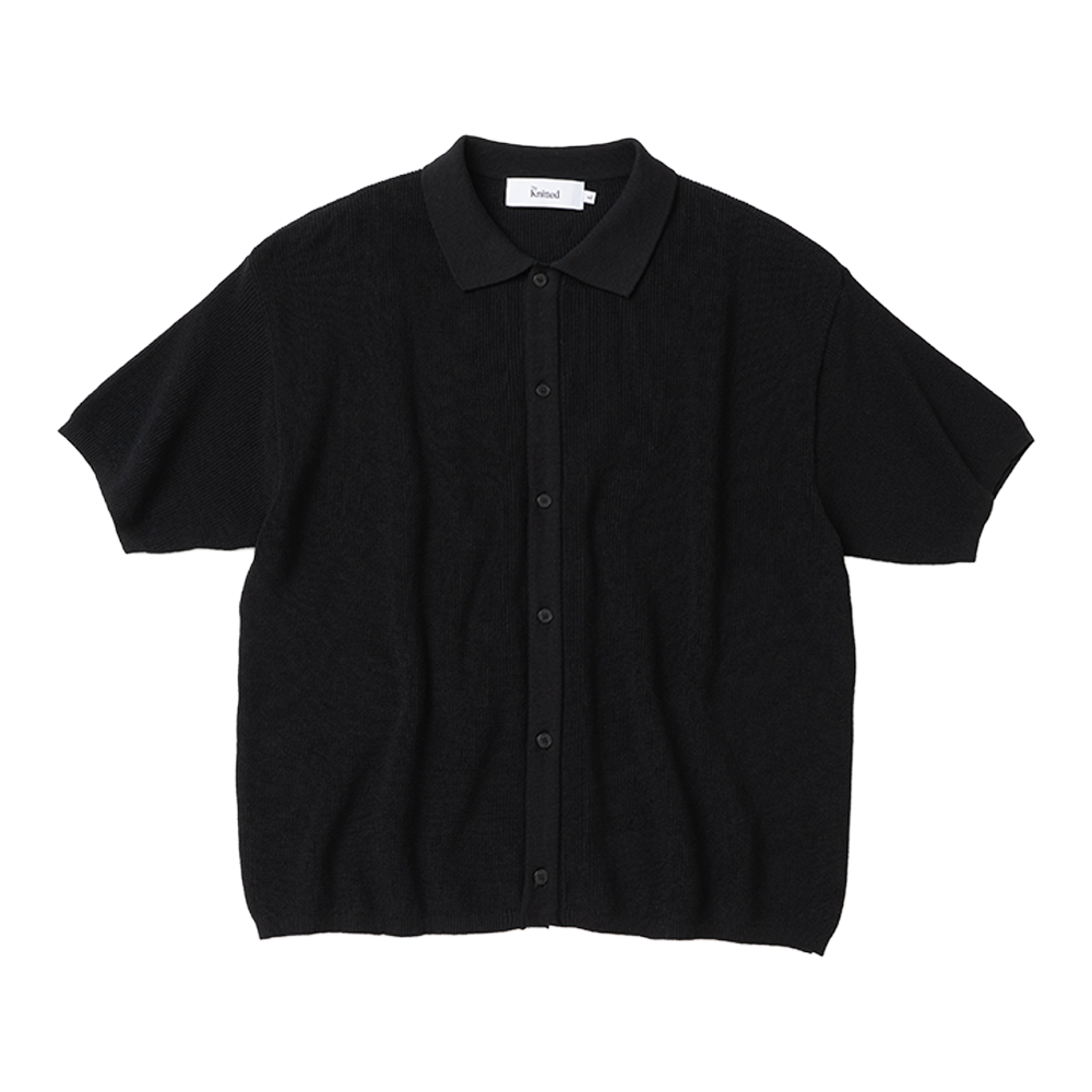 니티드 쿨에버 PK 크롭 반팔 가디건 블랙(Knitted Coolever PK Crop Half Sleeve Cardigan Black)