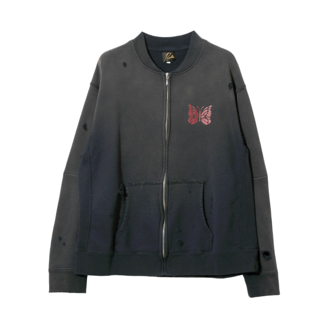 니들스 디컨스트럭티드 지퍼 스웨트 네이비(Needles Deconstructed Zipped Sweat Navy)