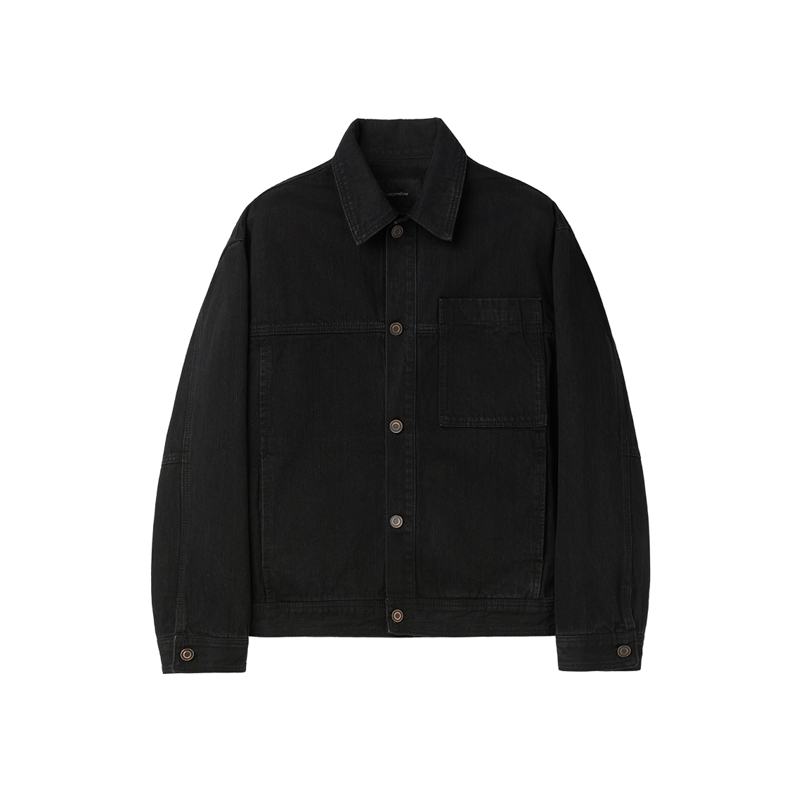 커스텀멜로우 웨일 데님 트러커 자켓 블랙(Customellow Wale Denim Trucker Jacket Black)