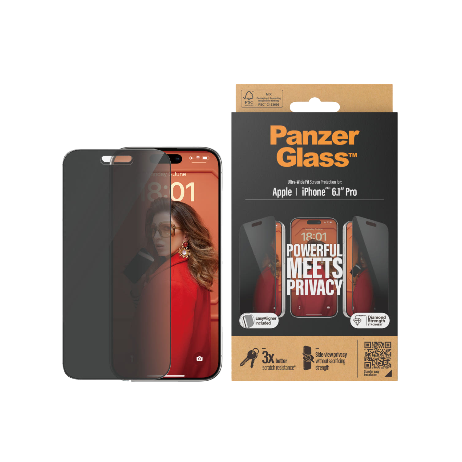 판저글래스 프라이버시 강화유리 아이폰 15 시리즈(PANZERGLASS Privacy Tempered Glass for iPhone 15 Series) - 3