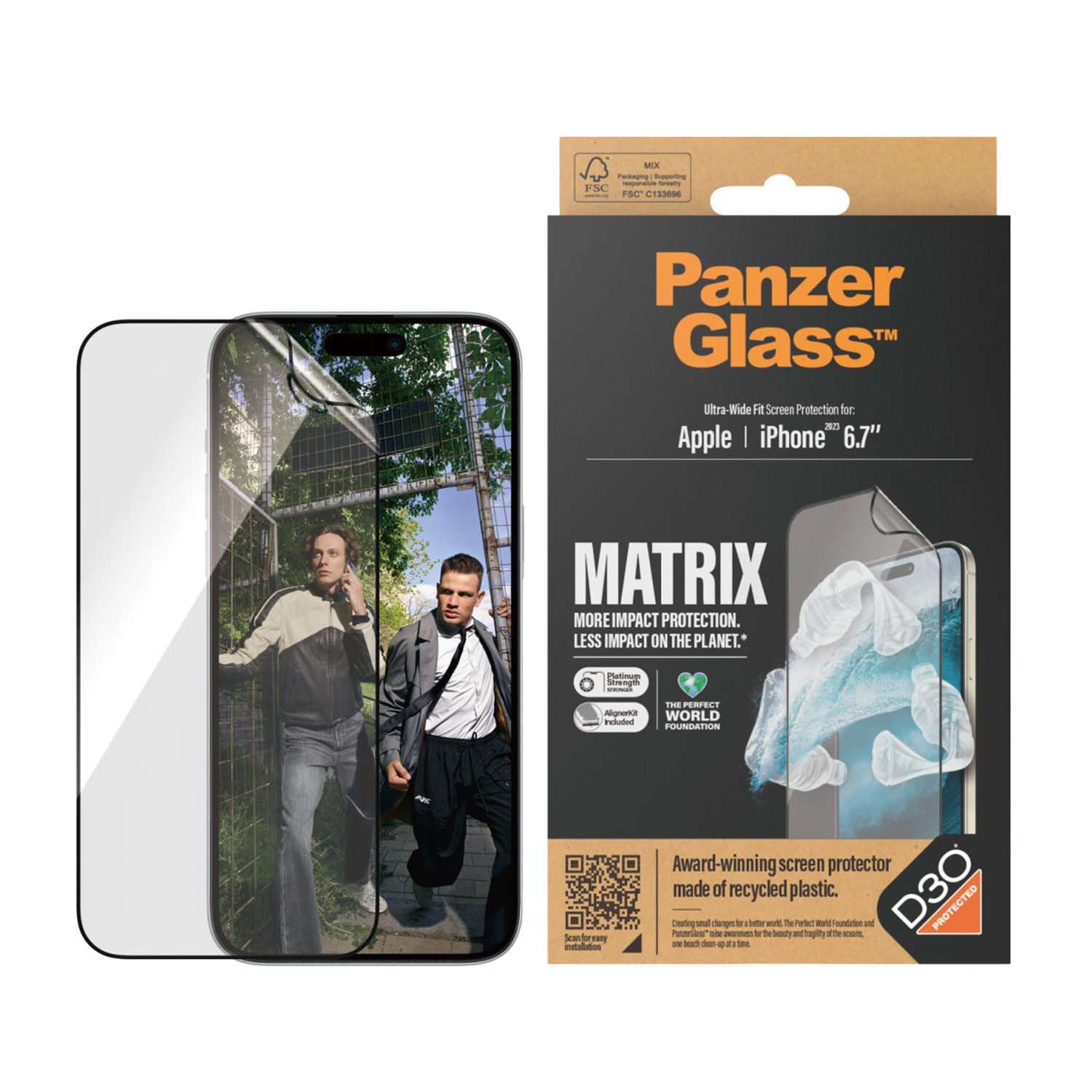 판저글래스 D3O 매트릭스 필름 아이폰 15 시리즈(PANZERGLASS D3O Matrix Film for iPhone 15 Series) - 2