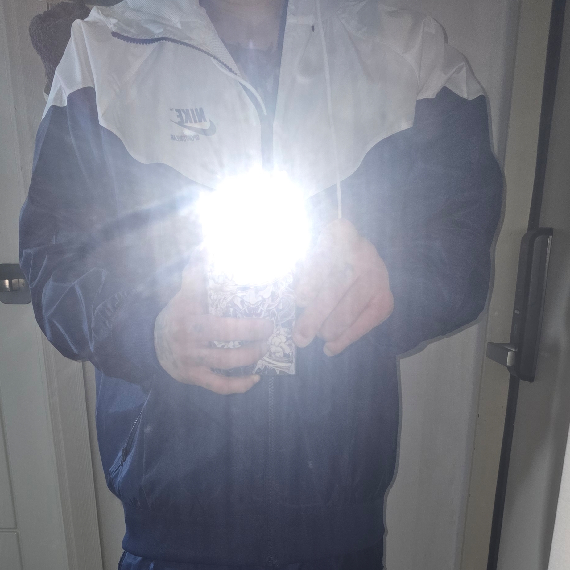 Nike Windrunner Woven Lined Jacket White Blue Void - Asia 착용 스타일
