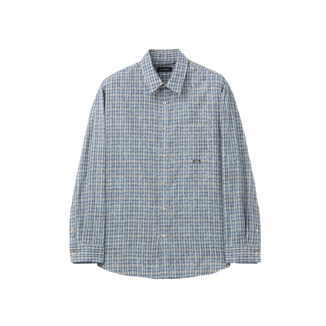 커스텀멜로우 오버사이즈 체크 셔츠 블루(Customellow Oversized Fit Check Shirt Blue) - 1