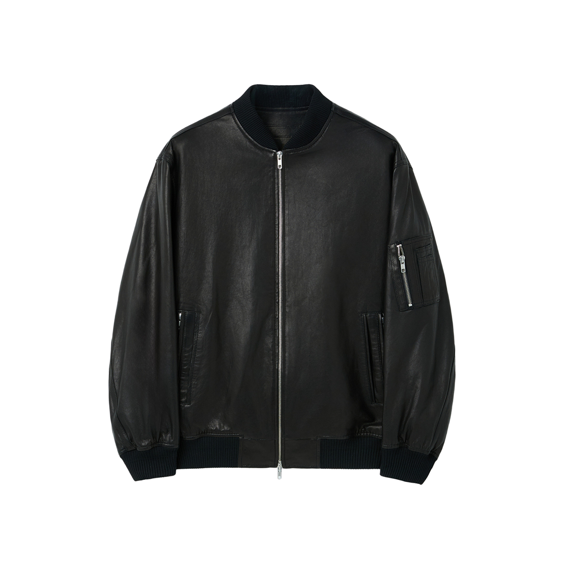 커스텀멜로우 레더 MA-1 자켓 블랙(Customellow Leather Ma 1 Black) - 1