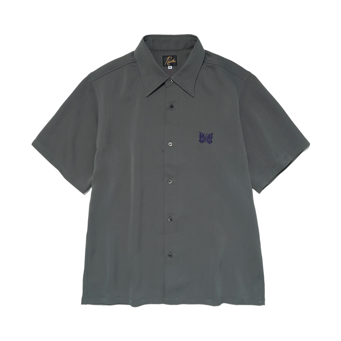 RW1606 Needles x Studious Papillon EMB. S/S Shirt Art Pique Pleats Grey