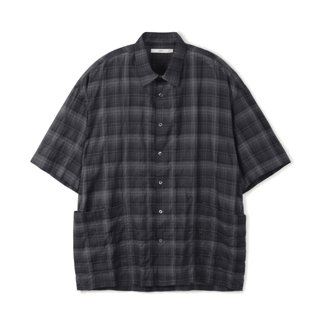 TMSFX26304NYD 24/7 series Crease Check Shirts Dark Navy