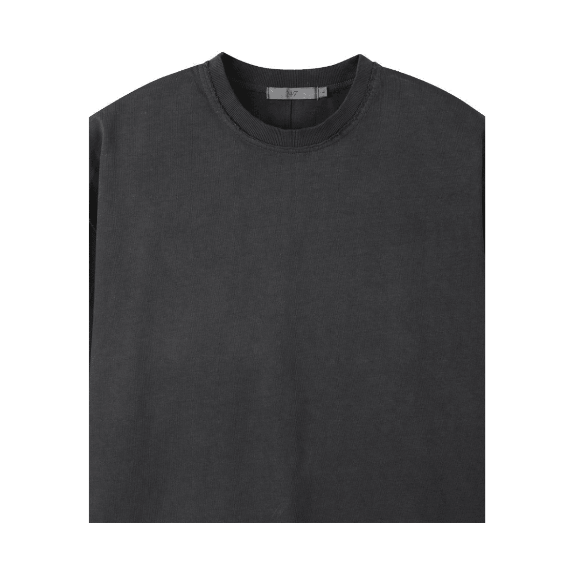 24/7 시리즈 다이드 워싱 로우 엣지 티셔츠 차콜(24/7 series Dyed Washing Raw Edge Crop T-Shirts Charcoal) - 3