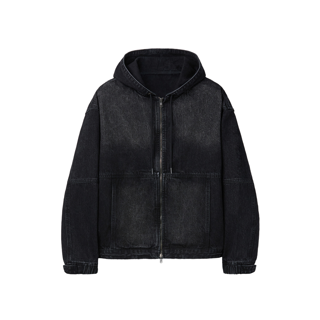 커스텀멜로우 데님 후드 자켓 블랙(Customellow Denim Hood Jacket Black)
