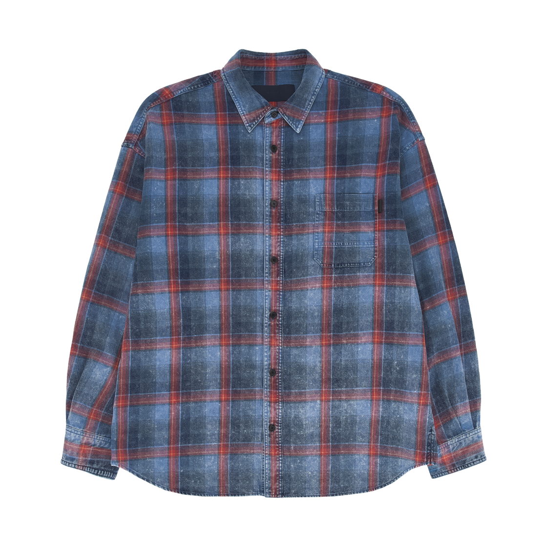 준지 아일랜드 워싱 빈티지 체크 오버핏 셔츠 블루 - 26FW(Juun.J Island Washing Check Overfit Shirt Blue - 26FW)