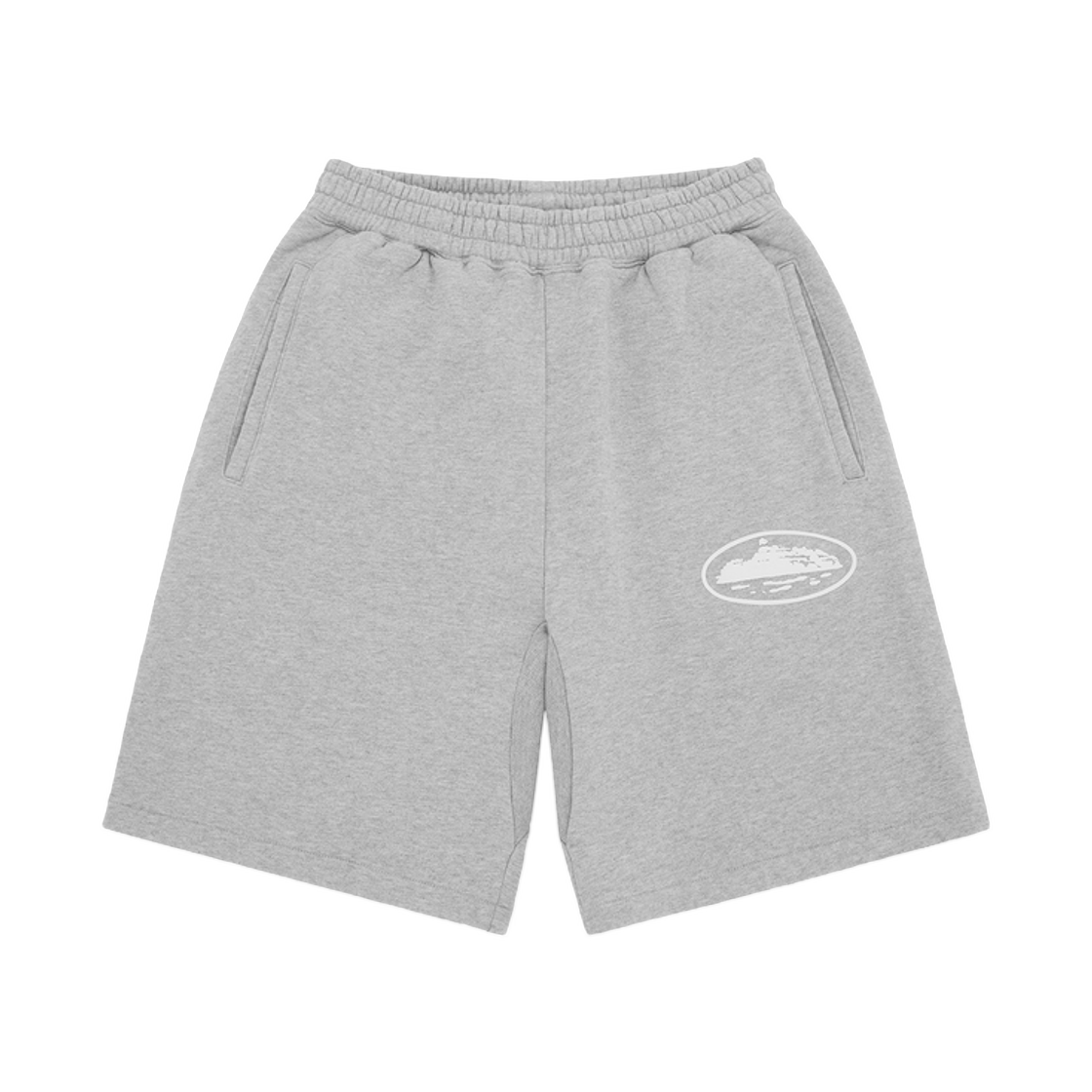 코르테이즈 아일랜드 퍼프 프린트 스웨트쇼츠 헤더 그레이(Corteiz Island Puff Print Sweatshort Heather Grey)